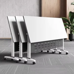 Movable Simple Steel Frame Folding Office Table Training Table Office Table With Wheels