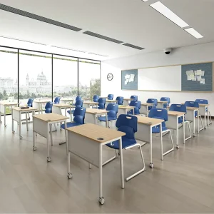 Movable Student Desk With Casters Modern Rolling School Classroom Desk School Training Table School Furniture