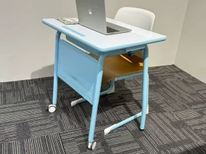 Movable Student Desk With Casters Modern Rolling School Classroom Desk School Training Table School Furniture Metal Study Desk