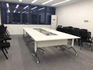 Movable Training Table With Casters Modern Classroom Rolling Training Desk Foldable Office Meeting Training Table Metal Table