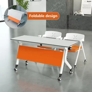 Moveable Folding Training Desk Modern Conference Tables for Meeting Rooms and Trainings Space Saving Modular Seminar Table