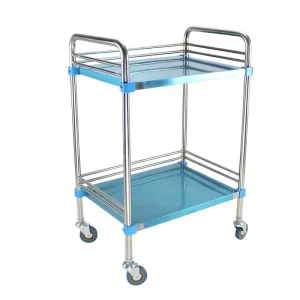 Moveable Stainless Steel Medical Trolley Treatment Cart Instrument Trolley with Wheels