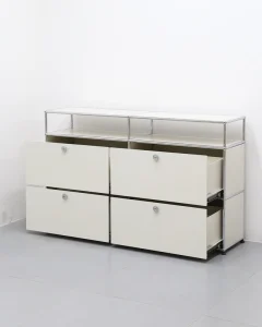 Mueble TV Flotante Minimalista Acero Inoxidable Personalizado Estilo Bauhaus Mueble Saon Gran Almacenaje Suministro Fabrica