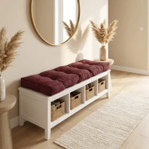 Multi Dimension Custom Leather Shoe Bench Replacement Cushion Non Slip Bottom Soft Padded Mat Hall Storage Shoe Stool Home Decor