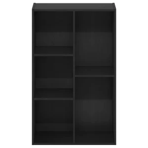 Multi Functional 5 Cubby White Bookcase Space Saving Freestanding Shelf School & Home Office Organizer
