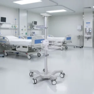 Multi Functional Aluminum Monitor Trolley Customizable Mobile Medical Cart with Silent Casters Hospital Monitor Stand