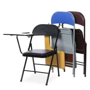 Multi Functional Hotel Meeting Modern Simple Leather Cover Office Furniture Study Reading Book Folding Chair With Table