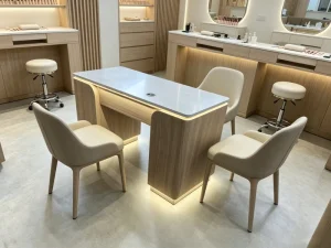 Multi Functional Manicure Table High Quality Nail Desk Wooden Color Nail Polish Rack Drawers Table