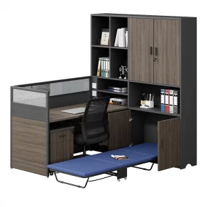 Multi Functional Office Workstation with Storage Cabinets Foldable Rest Bed ergonomic Office Desk for Commercial Use