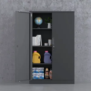 Multi Functional Powder Coated Metal Storage Adjustable Shelves File Cabinet 2 Door Steel Filing Cabinet Storage Document