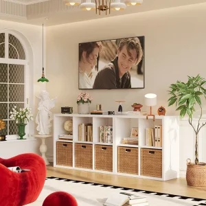 Multi Functional White Steel Tv Cabinet for Living Room Display and Organization
