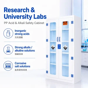 Multi Layer PP Corrosion Resistant Reagent Cabinet with Adjustable Shelves for Hospital Laboratory