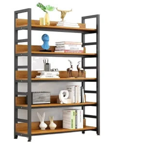 Multi Layer Wood Modern Extendable Storage Display Rack Floor Standing Shelf with Back Home Furniture Living Room 1 Shelf