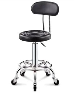 Multi Purpose Barber Salon Stool Chair with Adjustable Footrest 360 Degree Swivel Height Adjustable Wheels for School & Gym Use