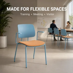 Multi Purpose Modern Stackable Commercial Waiting Office Chair 3 Position Height Adjustable PP Plastic Seat Meeting Training
