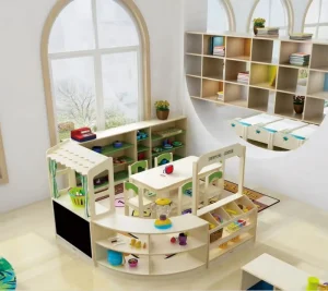 Multi function Bookshelf Kids Library Furniture Bookcase for Kindergarten School Luxury Reading Room Decorate