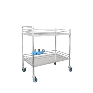 Multi function Medical Cart 2 Layer Stainless Steel Hospital Trolley Treatment Trolley