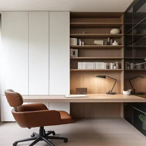 Multi functional All in One Study Workstation Bespoke Full House Integrated Bookcase Writing Desk for Home Office Study Room