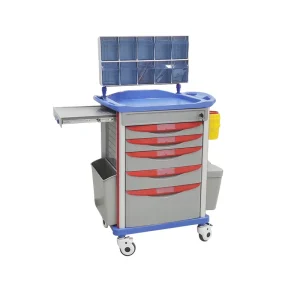 Multi functional Hospital Medical Trolley with Drawers Medical Trolley Toy with Anesthsia Boxes with Trash Can