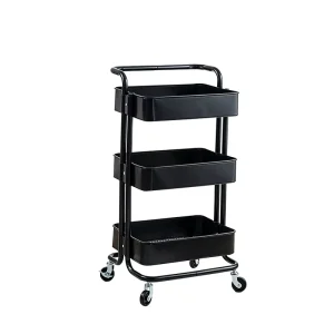 Multi-functional Metal Beauty Salon Cart with Shelf Mobile Spa Trolley for Hair Salon and Hotel Use