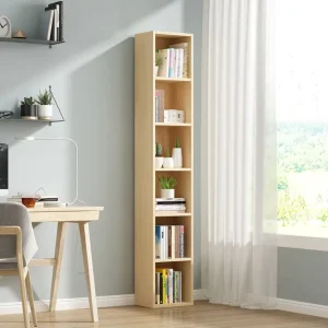 Multi functional Wooden Bookshelf Big Capacity Adjustable Shelves Freestanding Modern Design for Home Office School Use
