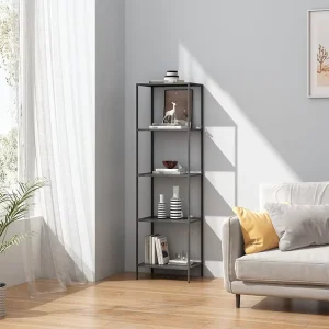 Multifunction 5-Tier Standing Bookshelf Storage Rack Corner Display Shelf for Organizing Storage Shelf Home Living Room Bedroom