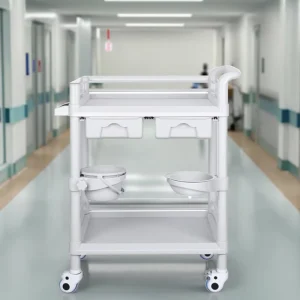 Multifunction ABS Plastic Hospital Anaesthesia Trolley Medical Medicine Drug Emergency Cart 4 Castors Individual