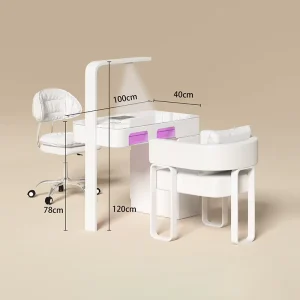 Multifunction Beauty Salon Furniture Single Manicure Table Set Luxury Modern Nail Desk Table with Lamp