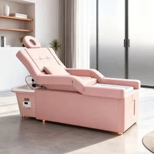 Multifunction Electric Shampoo Bed Lift Professional Salon Headspa Hair Washing Bed Pedicure Foot Spa Massage Bed with LED Light