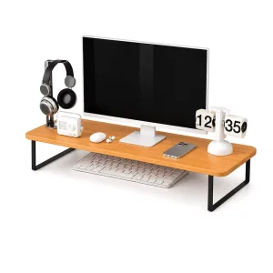 Multifunctional Computer Monitor Stand with Storage Platform for Improved Workspace