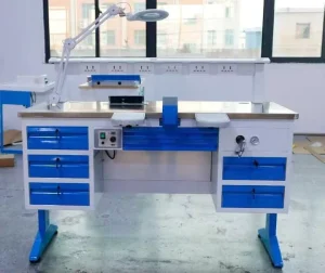 Multifunctional Ergonomic Laboratory Workstation with LED Lighting for Dental Crown Bridge Trimming