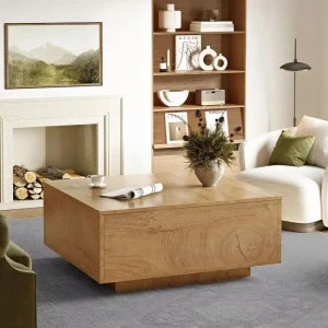 Multifunctional Lift Top Coffee Table with Storage Square Wooden Lift Up Coffee Table for Living Room