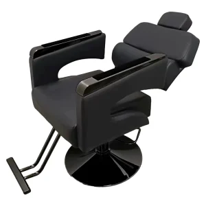 Multifunctional Luxury Black Salon Barber Chair Reclining 360 Rotation Professional Hydraulic Pump Barber Salon Shop