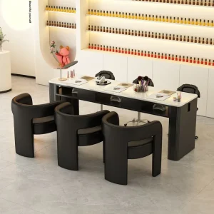 Multifunctional Marble Manicure Table Chair Set Light Luxury Style With Vacuum Cleaner Socket Nail Table Sofa Chair