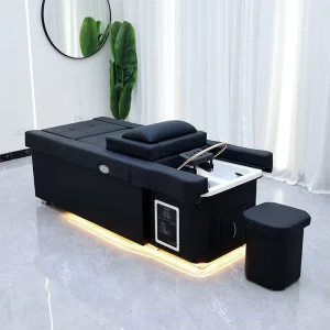 Multifunctional Modern Salon Furniture Leather Reclining Chairs Spa Beds Electric Backrest Lift Adjustable Black Hair Salon