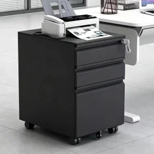 Multifunctional Movable Base Metal Mobile Pedestal with Silent Sliding Rails Fireproof Filing Cabinet
