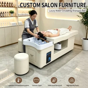 Multifunctional Shampoo Bed Featuring Temperature Control Hydrotherapy Steam Functions for Salons Facial Treatment Centers