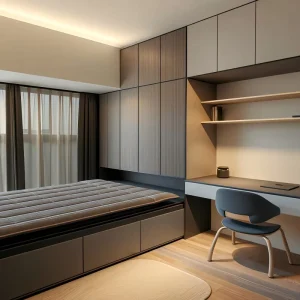 Multifunctional Solid Wood Bedroom Cabinet Set Storage Bed 5+ Drawers Combined Study Desk Wall Wardrobe Bookcase Custom Bedroom