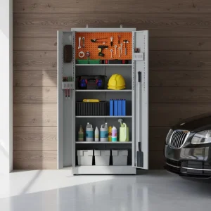Multifunctional Steel Cabinet for Garage Lockable Tool Storage Cabinet Adjustable Cold Rolled Steel Metal Garage Cabinets