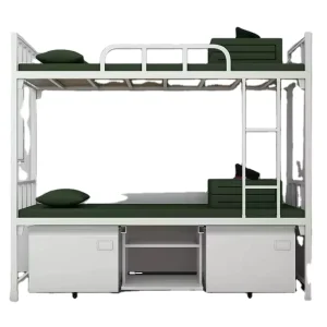 Multifunctional Student Apartment Steel School Bunk Bed With Storage 2 Layer Dormitory Beds