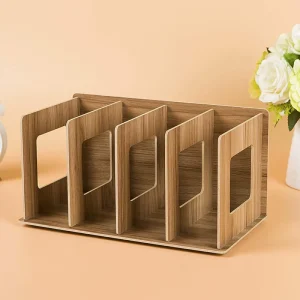Multifunctional Tabletop Organizer for Home Office Wooden Desktop Bookshelf Book Storage Rack Student Bookcase DVD Rack Shelf