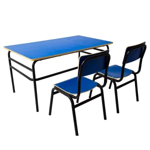Multipurpose Blue Table and Chair Set for School Canteen Training Class and Staff Room Table and Chair Set