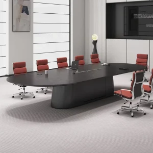 Musen Model 839 Modern MDF Extendable Modular Conference Table Chair Combination Black Thick Large 10-Seater Office School