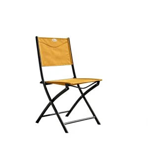 Mustard Yellow Folding Garden Chair Fabric Outdoor Patio Garden Beach Fishing Seat Steel Frame Portable Lightweight