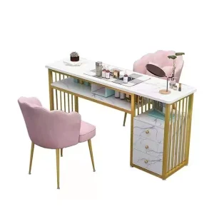 Nail Bar Station Salon Furniture Wood Nail Desk Manicure Table with Chair