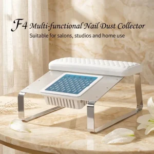 Nail Device 2 in 1 Dust Nail Collector Removable Armrest Metal Leather Construction Custom Logo Option for Salon Nail Table Use