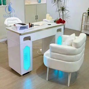 Nail Station Furniture Professional Wood Mesas De Nail Desk Manicure Table With Dust Collector