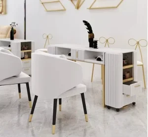 Nail Table and Chair Set Popular Nail Salon Manicure Table and Beauty Workstation for Nail Salon Used