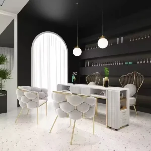Nail Tables for European American Professional Nail Salon Pros Modern Luxe With Storage Wheeled Sturdy Frame for Salon Home