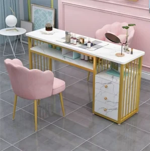 Nails Bar Station Salon Furniture Wood Nail Tables Nail Desk Manicure Table With Chair
